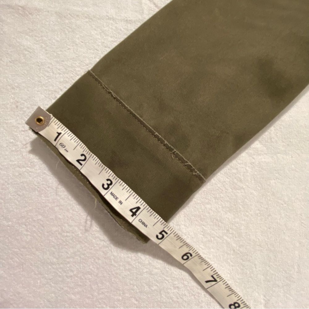 Zara Olive Green Hooded Jacket Denim Zip Utility Boxy Small - Picture 13 of 16